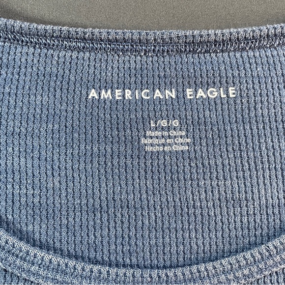 American Eagle Outfitters Light Blue Ribbed Tee - Picture 5 of 11